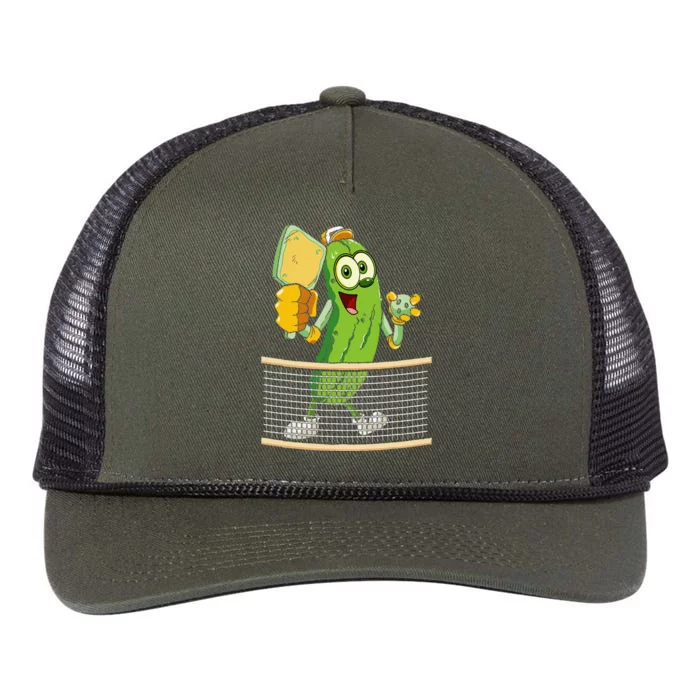 Funny Pickleball Player Pickle Ball Lover Retro Rope Trucker Hat Cap