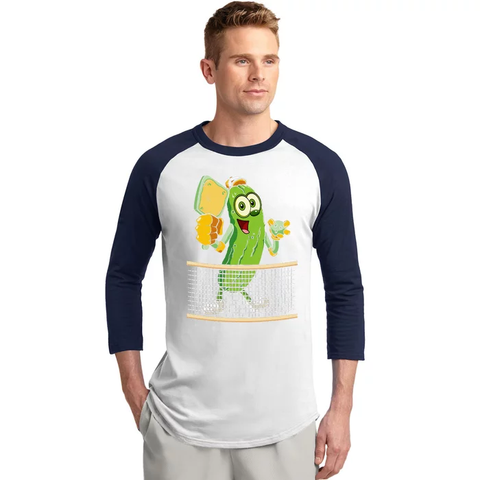 Funny Pickleball Player Pickle Ball Lover Baseball Sleeve Shirt