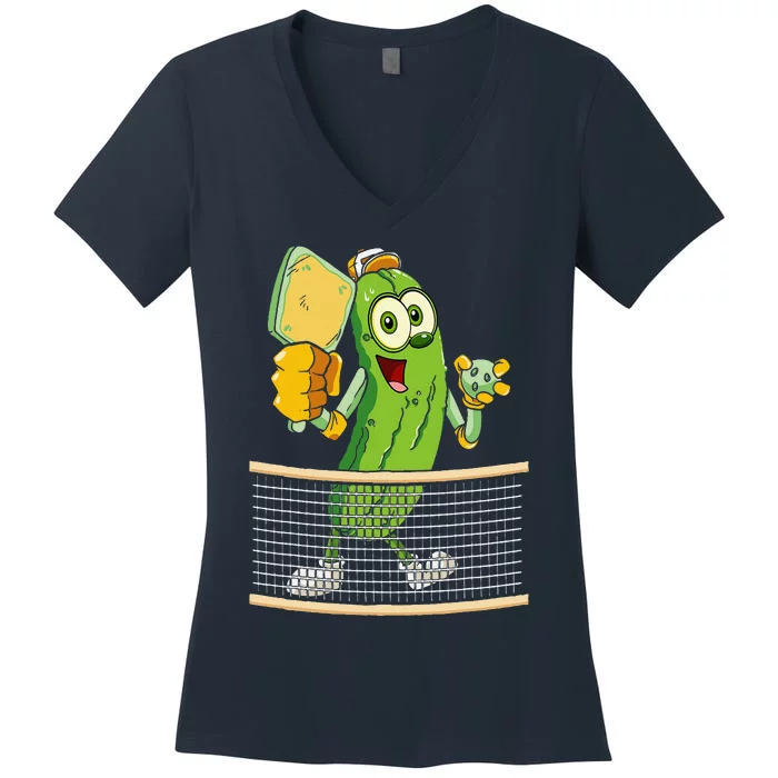 Funny Pickleball Player Pickle Ball Lover Women's V-Neck T-Shirt