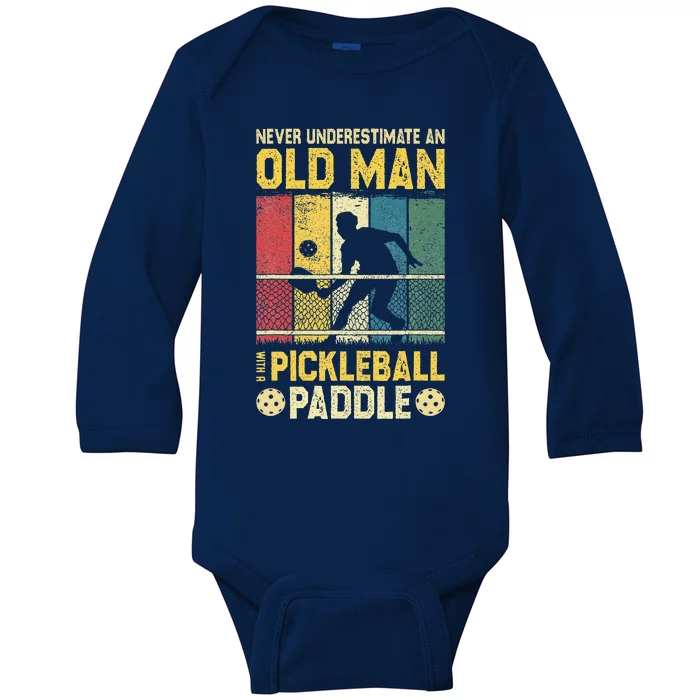 Funny Pickleball Player Pickle Ball Lover Baby Long Sleeve Bodysuit