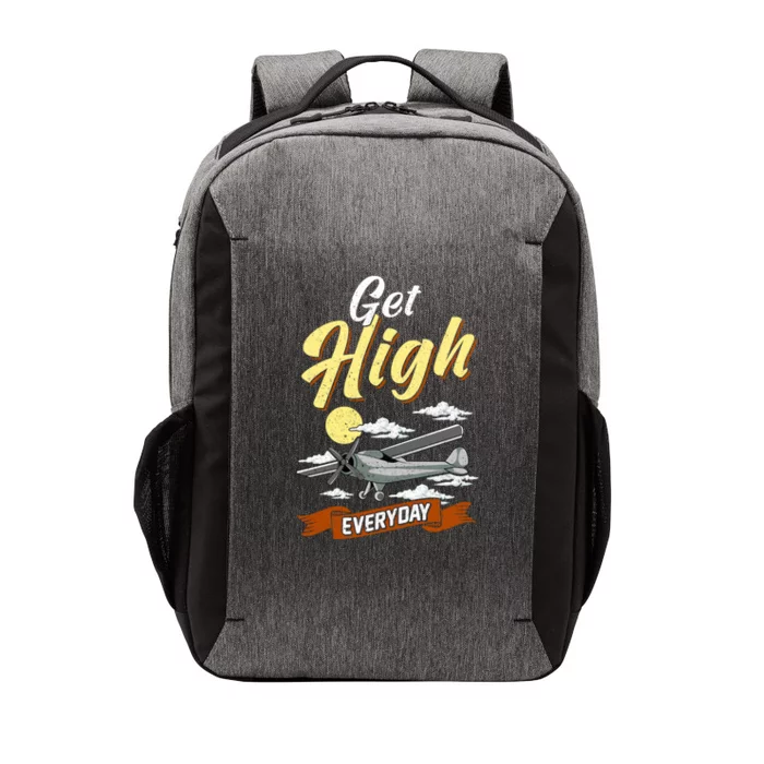 Funny Pilot Pun Funny Gift: Get High Everyday Funny Pilot Pun Gift Vector Backpack