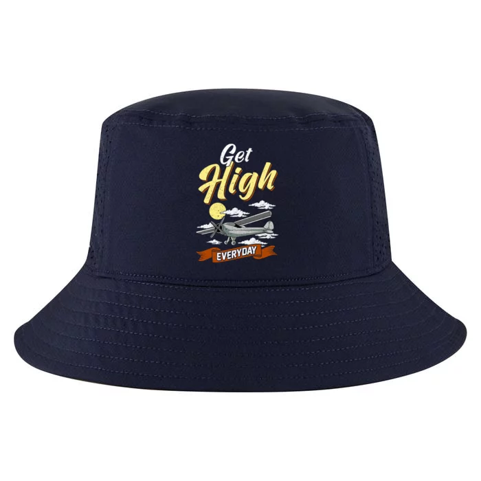 Funny Pilot Pun Funny Gift: Get High Everyday Funny Pilot Pun Gift Cool Comfort Performance Bucket Hat