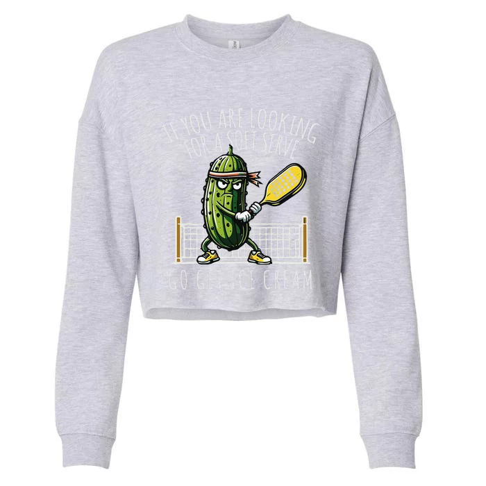 Funny Pickleball Player Paddleball Lover Cropped Pullover Crew