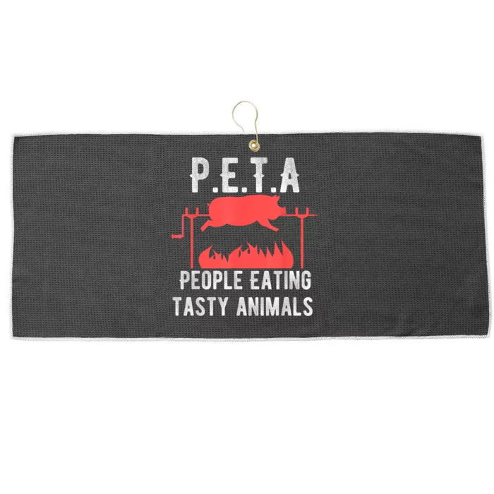 Funny P.E.T.A People Eating Tasty Animals Bbq Large Microfiber Waffle Golf Towel