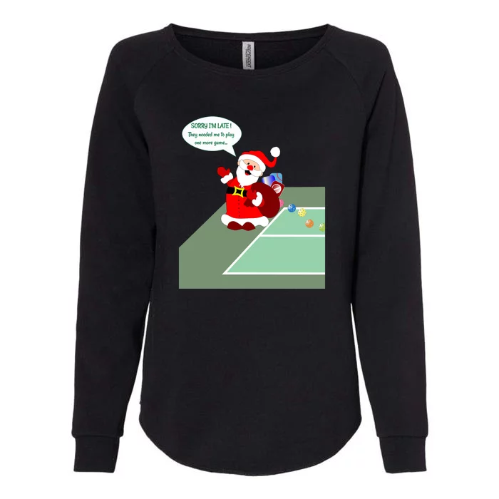 Fun Pickleball | Pickleball Santa | Pickleball Holiday | Pickleball Gift | Great Womens California Wash Sweatshirt