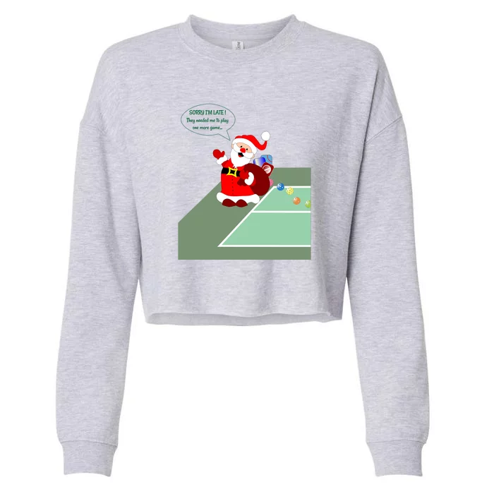 Fun Pickleball | Pickleball Santa | Pickleball Holiday | Pickleball Gift | Great Cropped Pullover Crew