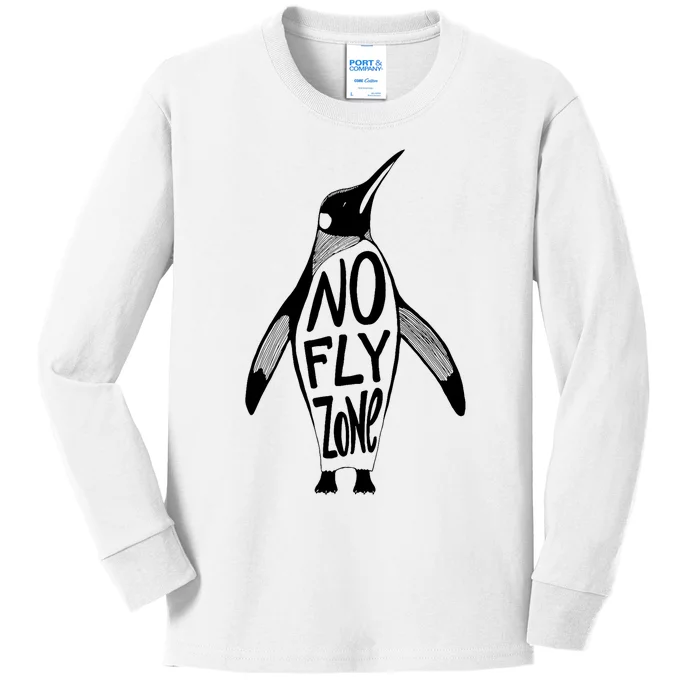 Funny Penguin Pilot Christmas Gift Idea Kids Long Sleeve Shirt