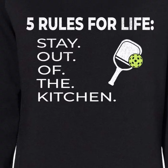 Funny Pickleball Pun Stay Out Of The Kitchen Green Gift Womens California Wash Sweatshirt