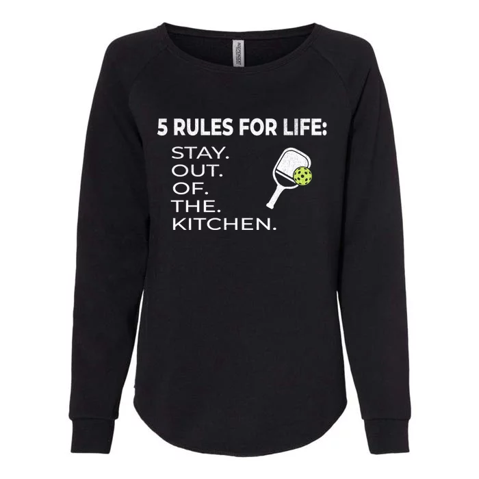 Funny Pickleball Pun Stay Out Of The Kitchen Green Gift Womens California Wash Sweatshirt