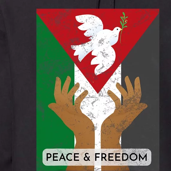 Free Palestine Peace & Freedom Support Palestine And Gaza Premium Hoodie