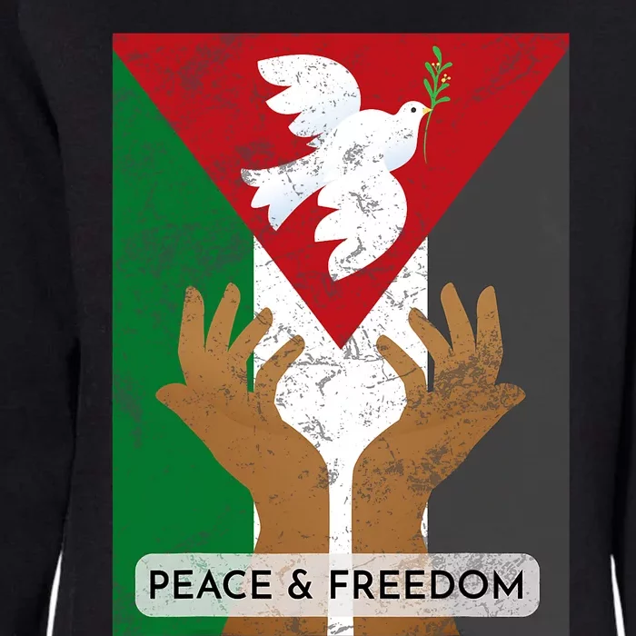 Free Palestine Peace & Freedom Support Palestine And Gaza Womens California Wash Sweatshirt