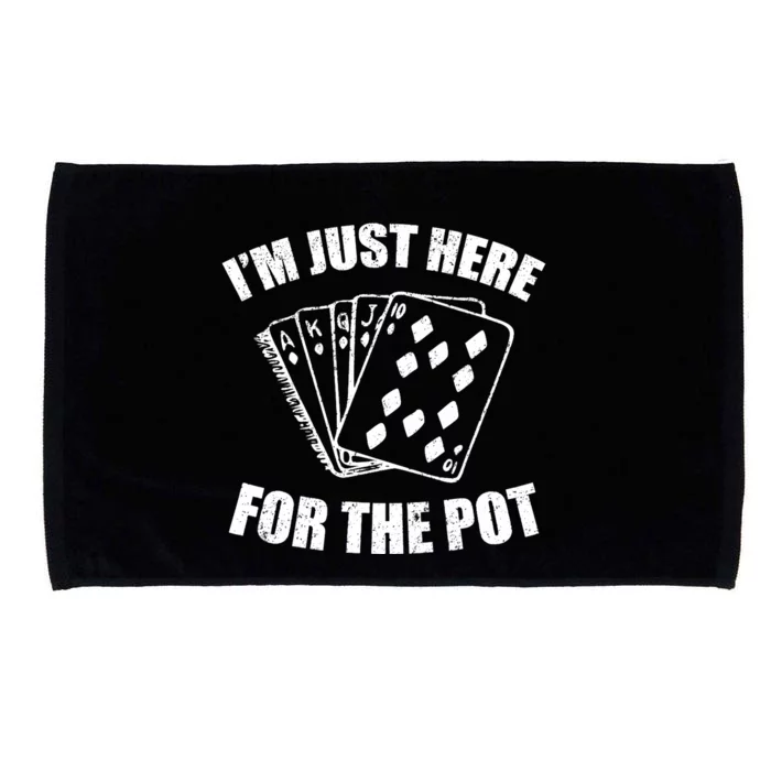 Funny Poker Player Gifts I'm Just Here For The Pot Microfiber Hand Towel