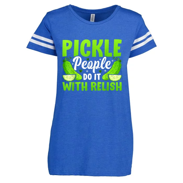 Funny Pickle People Do It With Relish Gift Enza Ladies Jersey Football T-Shirt