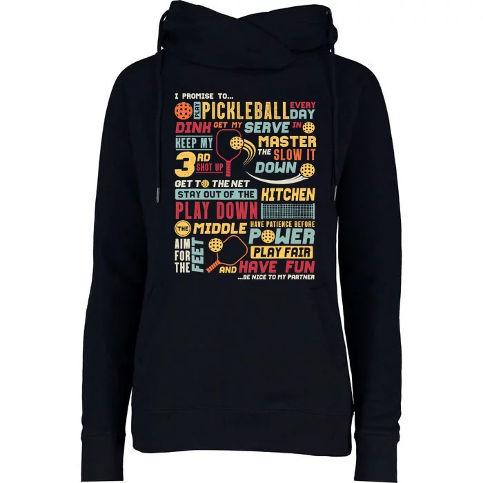 Funny Pickleball Pledge Pickleball Player Coach Womens Funnel Neck Pullover Hood