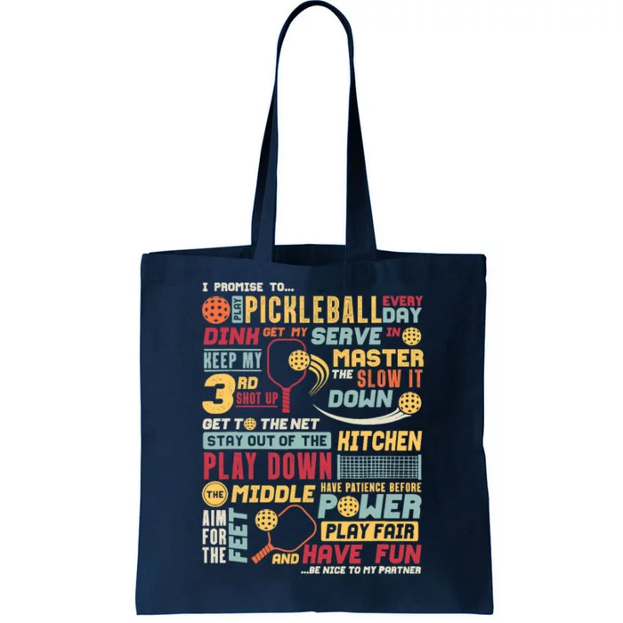 Funny Pickleball Pledge Pickleball Player Coach Tote Bag