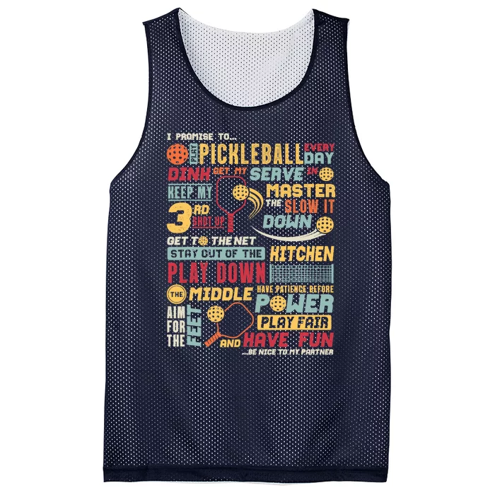 Funny Pickleball Pledge Pickleball Player Coach Mesh Reversible Basketball Jersey Tank