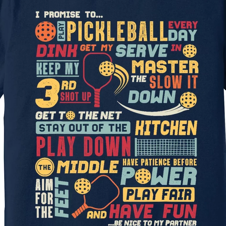 Funny Pickleball Pledge Pickleball Player Coach Premium T-Shirt