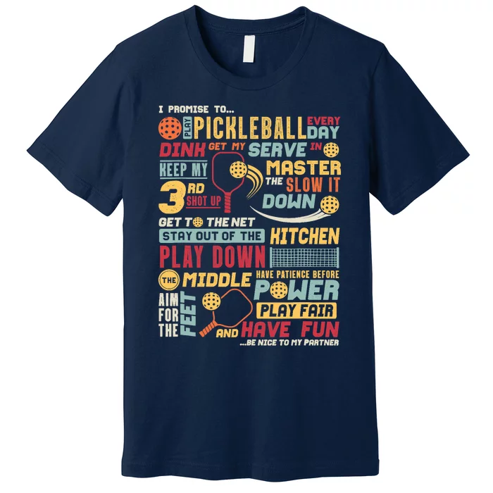 Funny Pickleball Pledge Pickleball Player Coach Premium T-Shirt