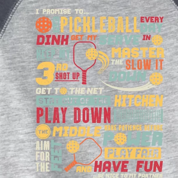 Funny Pickleball Pledge Pickleball Player Coach Toddler Fine Jersey T-Shirt