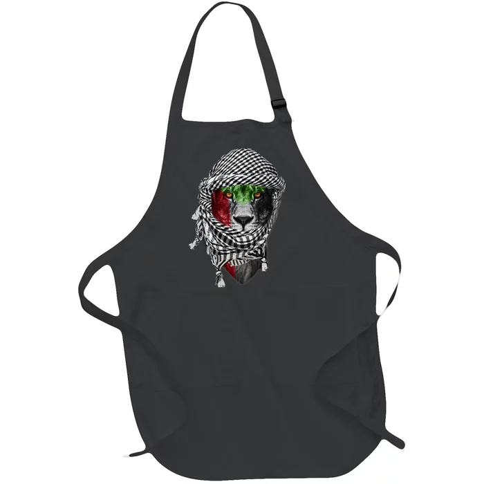 Free Palestine Palestinian Lion Full-Length Apron With Pocket