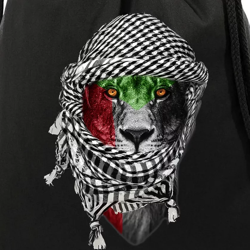 Free Palestine Palestinian Lion Drawstring Bag