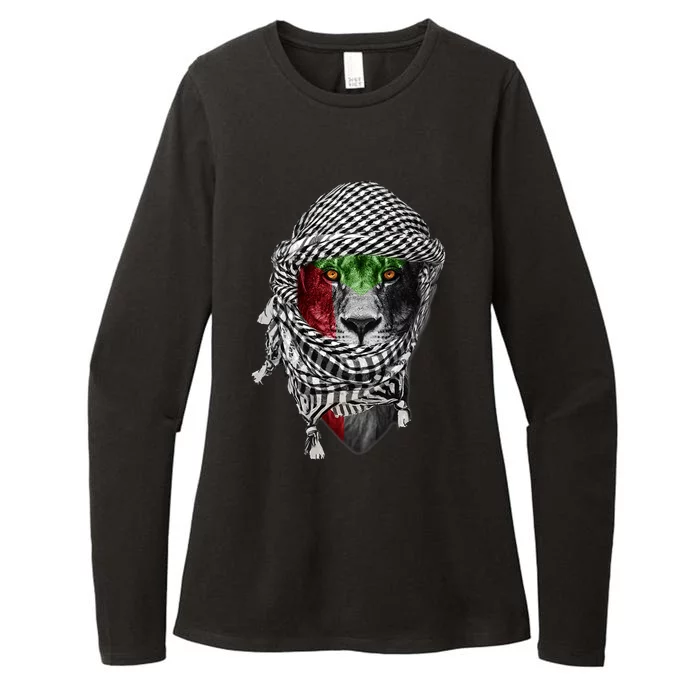 Free Palestine Palestinian Lion Womens CVC Long Sleeve Shirt