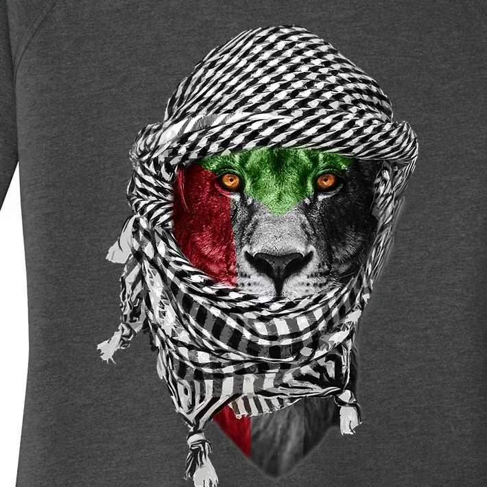 Free Palestine Palestinian Lion Women's Perfect Tri Tunic Long Sleeve Shirt