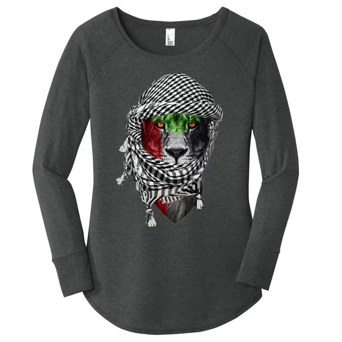 Free Palestine Palestinian Lion Women's Perfect Tri Tunic Long Sleeve Shirt