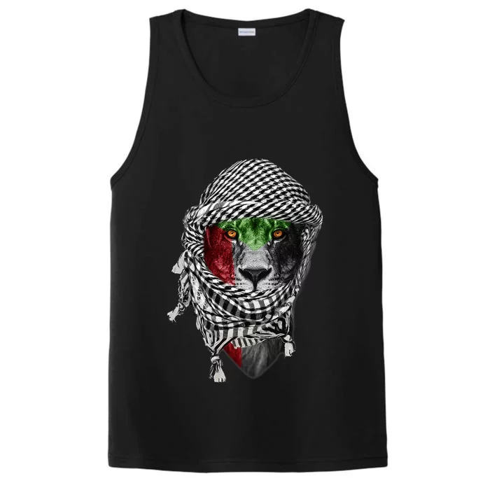 Free Palestine Palestinian Lion Performance Tank