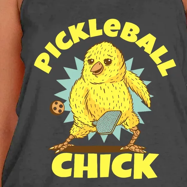 Funny Pickleball Pickleball Chick Player Loves To Play Women's Knotted Racerback Tank