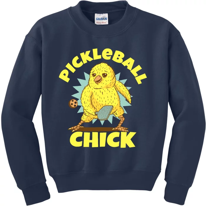 Funny Pickleball Pickleball Chick Player Loves To Play Kids Sweatshirt