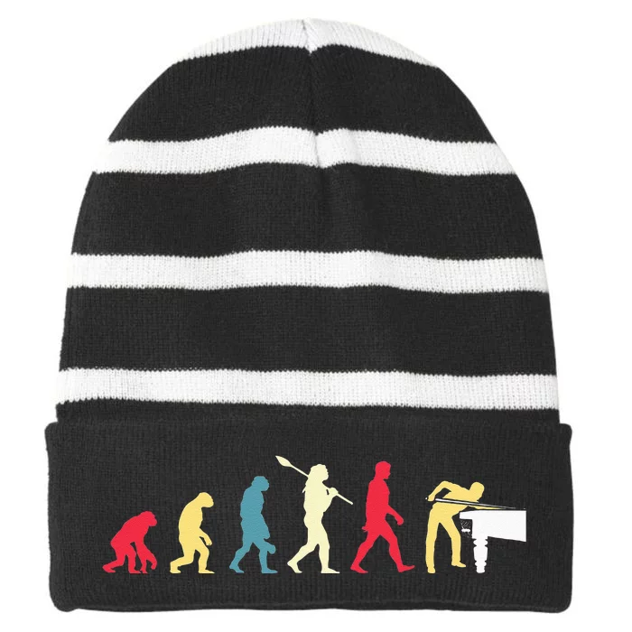 Funny Pool Player Billiards 8 Ball Pool Player Striped Beanie with Solid Band