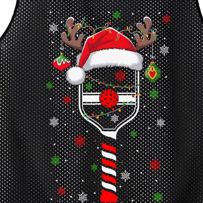 Funny Pickleball Player Christmas Holiday Reindeer Xmas Mesh Reversible Basketball Jersey Tank