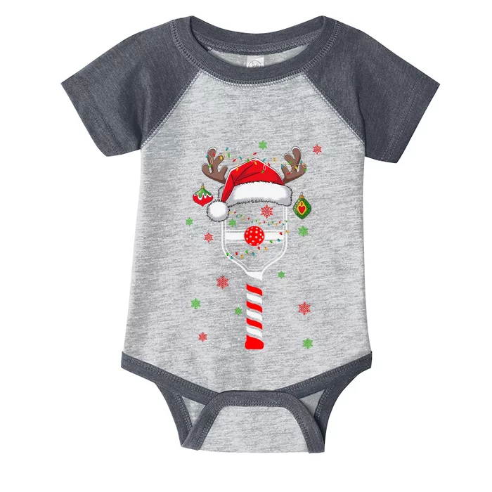 Funny Pickleball Player Christmas Holiday Reindeer Xmas Infant Baby Jersey Bodysuit