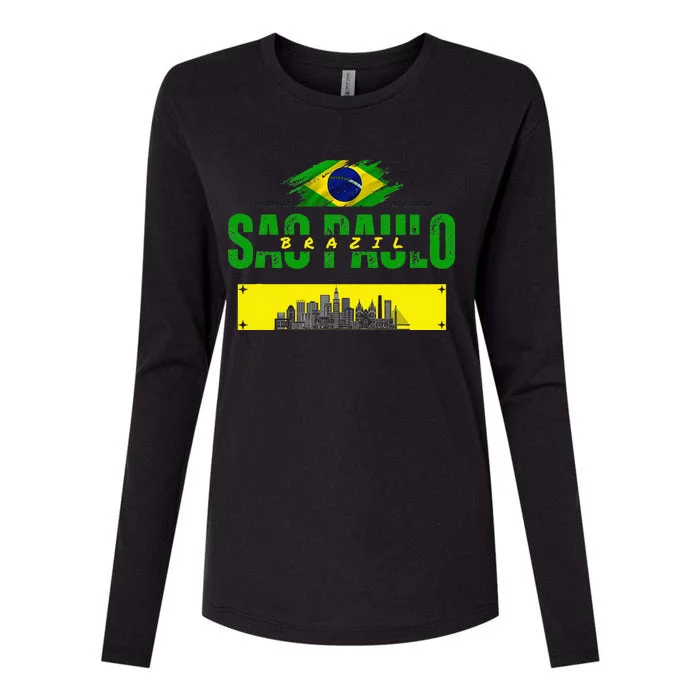 funnysao paulo quote Custom sao paulo brasil design Womens Cotton Relaxed Long Sleeve T-Shirt