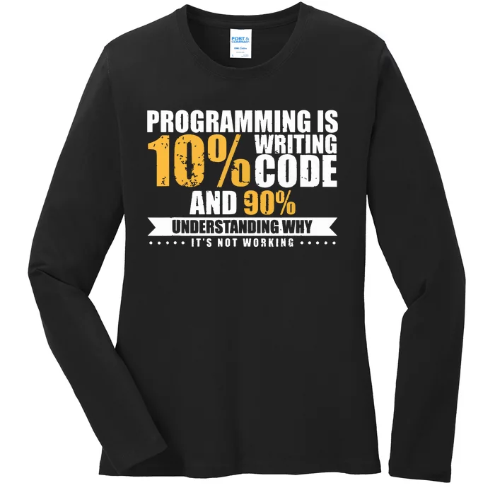 Funny Programming Quote Gift Programmer Software Developer Ladies Long Sleeve Shirt