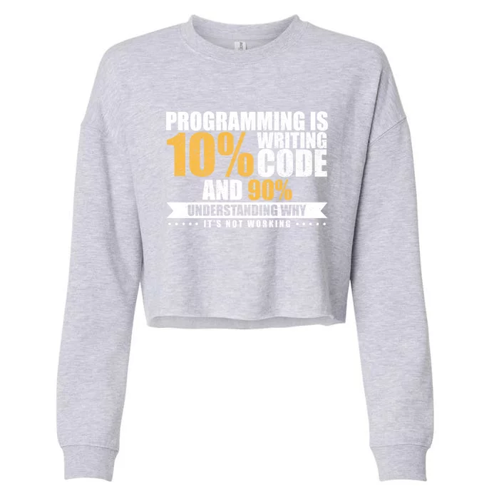 Funny Programming Quote Gift Programmer Software Developer Gift Cropped Pullover Crew