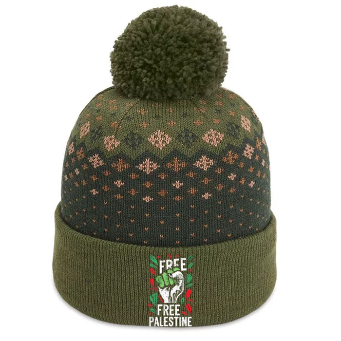 free palestine quote a raise hand design a Save Gaza vintage The Baniff Cuffed Pom Beanie