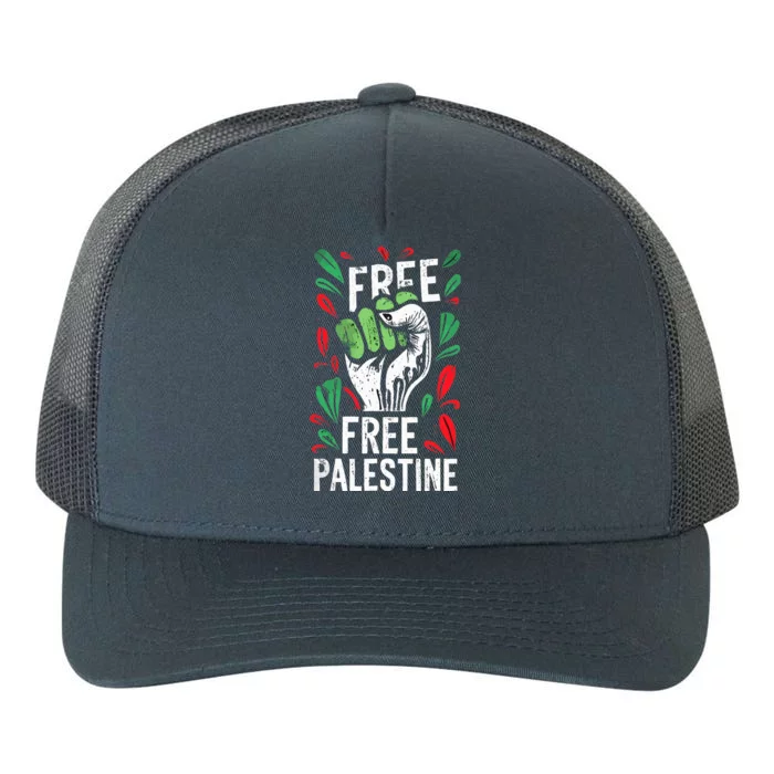 free palestine quote a raise hand design a Save Gaza vintage Yupoong Adult 5-Panel Trucker Hat