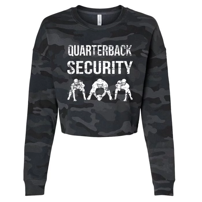 Funny Player Quarterback Security Offensive Lineman Football Cropped Pullover Crew