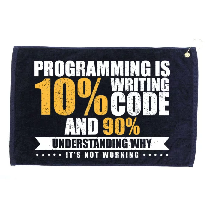 Funny Programming Quote Gift Programmer Software Developer Grommeted Golf Towel