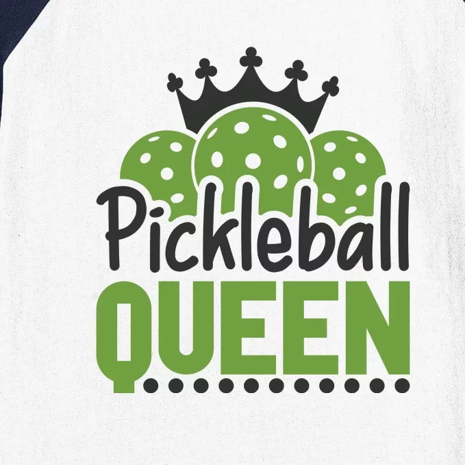 Funny Pickleball Queen Gift For Player Team Sport Baseball Sleeve Shirt