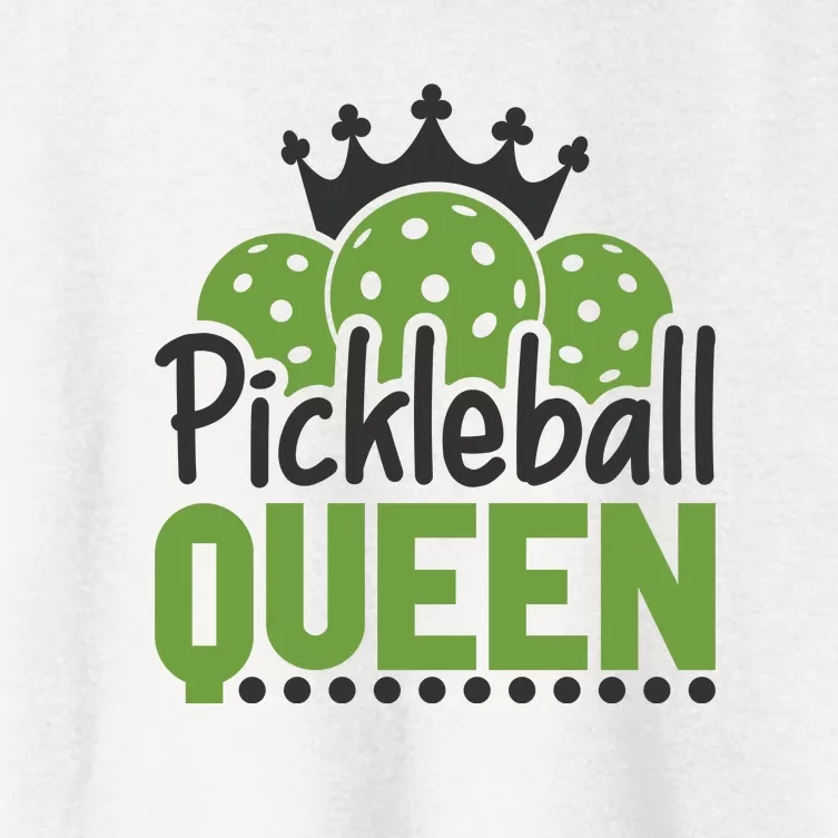 Funny Pickleball Queen Gift For Player Team Sport Women's Crop Top Tee