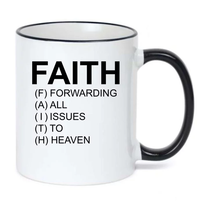 Faith Prayer Quote Black Color Changing Mug