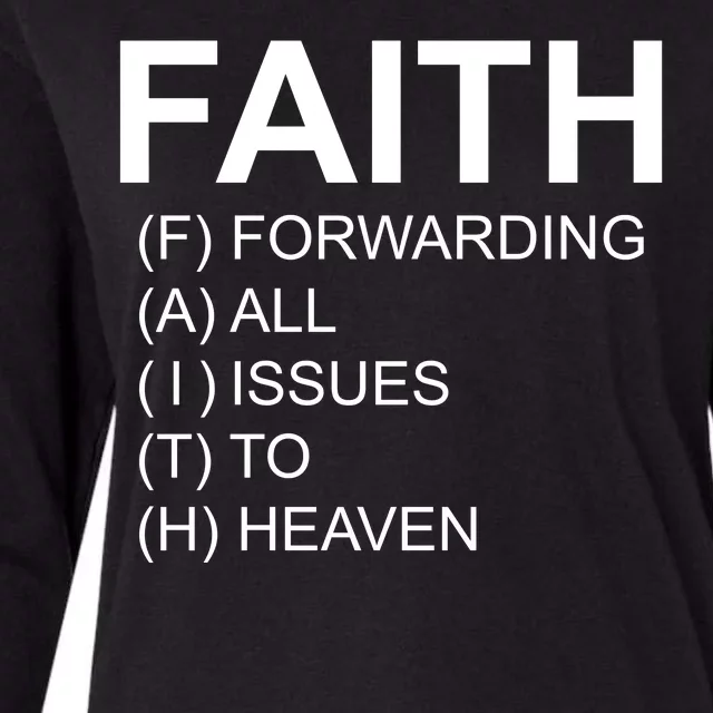 Faith Prayer Quote Womens Cotton Relaxed Long Sleeve T-Shirt