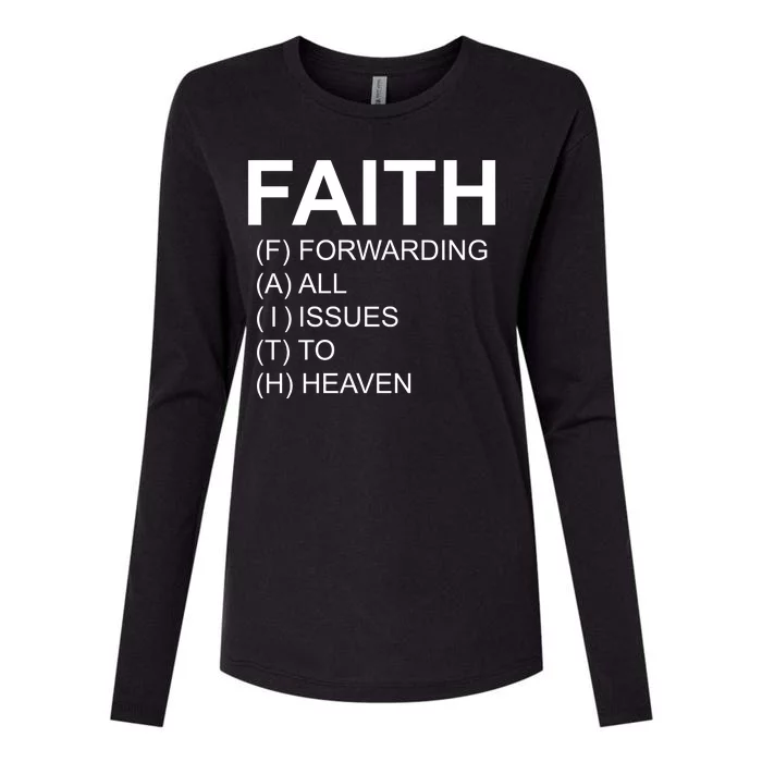 Faith Prayer Quote Womens Cotton Relaxed Long Sleeve T-Shirt