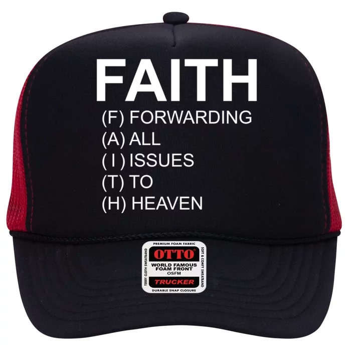 Faith Prayer Quote High Crown Mesh Trucker Hat