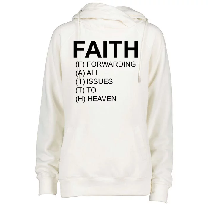 Faith Prayer Quote Womens Funnel Neck Pullover Hood