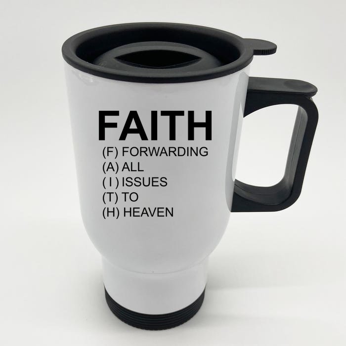 Faith Prayer Quote Front & Back Stainless Steel Travel Mug