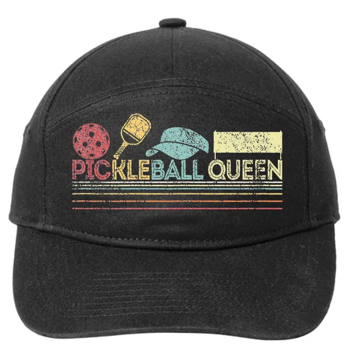 Funny Pickleball Queen Pickleball Player Dink Retro 7-Panel Snapback Hat